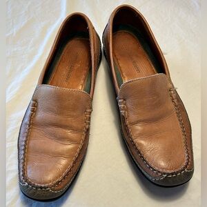 Johnston & Murphy Flex Two Tone Tan & Gray Leather Slip On Loafers Men's 10.5M